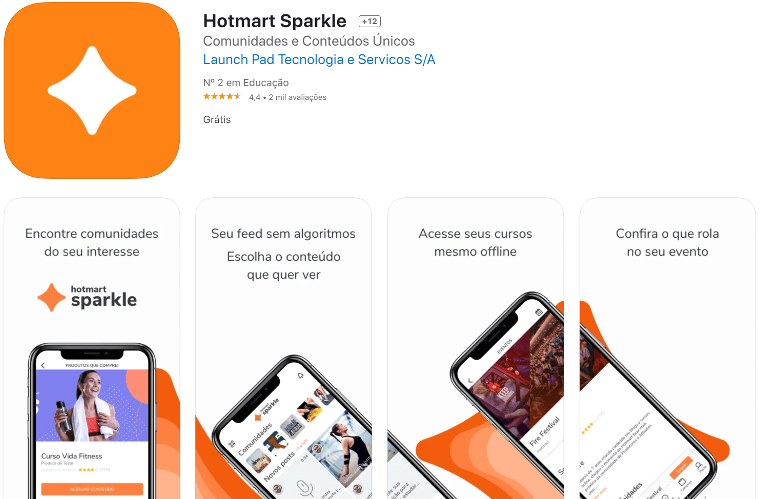 avaliações app hotmart sparkle