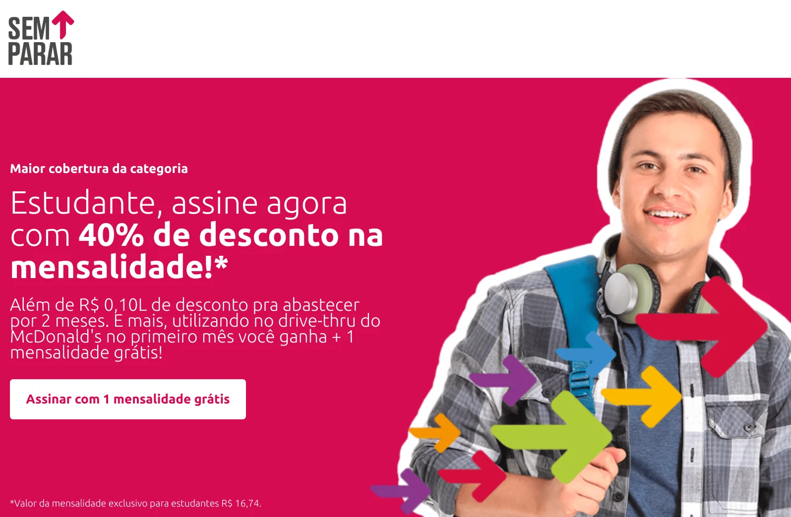 desconto estudante no sem parar